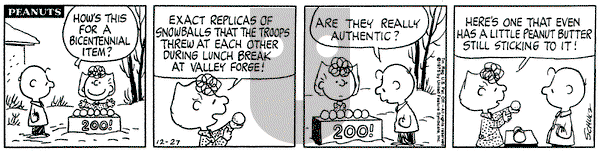 Peanuts on Saturday December 27, 1975 Comic Strip
