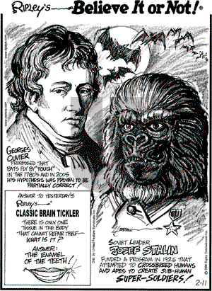 Ripley's Believe It or Not on Saturday February 11, 2006 Comic Strip