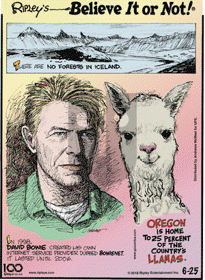 Ripley's Believe It or Not on Tuesday June 25, 2019 Comic Strip