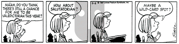 Peanuts on Monday February 2, 1987 Comic Strip