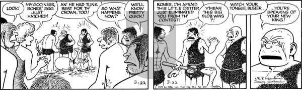 Alley Oop on Monday March 22, 1971 Comic Strip