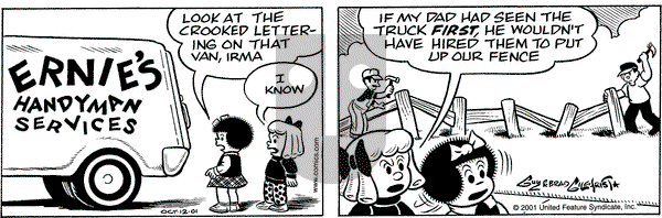Nancy on Friday October 12, 2001 Comic Strip