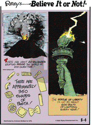 Ripley's Believe It or Not on Tuesday August 4, 2020 Comic Strip