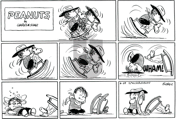 Peanuts - Sunday June 29, 1958 Comic Strip