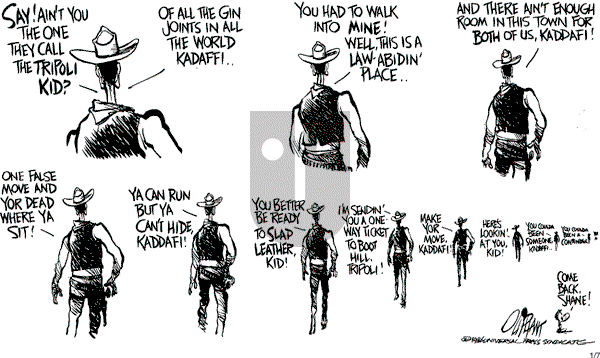Pat Oliphant - Tuesday January 7, 1986 Comic Strip