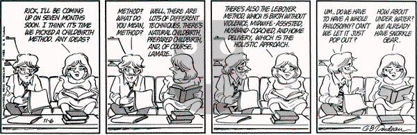 Doonesbury on Saturday November 6, 1982 Comic Strip