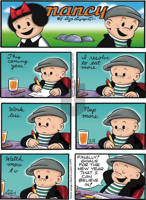 Nancy on Sunday December 27, 2015 Comic Strip