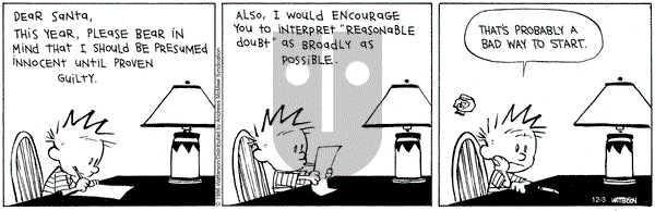 Calvin and Hobbes on Wednesday December 3, 2025 Comic Strip