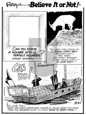 Ripley's Believe It or Not on Friday August 31, 2007 Comic Strip