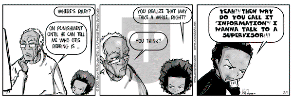 The Boondocks on Tuesday February 1, 2000 Comic Strip