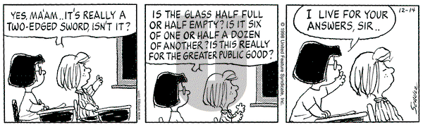 Peanuts on Monday December 14, 1998 Comic Strip