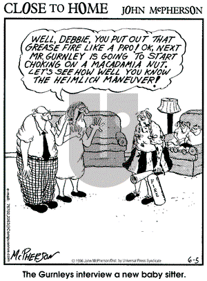 Close to Home on Wednesday June 5, 1996 Comic Strip