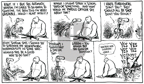 Pat Oliphant on Sunday May 5, 1991 Comic Strip