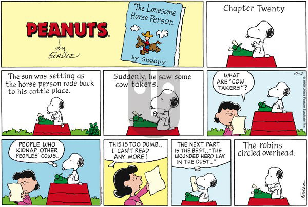 Peanuts on Saturday October 16, 1999 Comic Strip