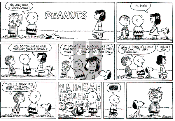 Peanuts - Sunday August 2, 1959 Comic Strip