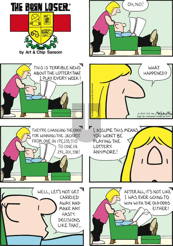 The Born Loser on Sunday August 16, 2015 Comic Strip