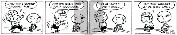 Peanuts on Thursday November 16, 1950 Comic Strip