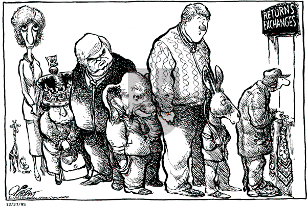 Pat Oliphant - Wednesday December 27, 1995 Comic Strip