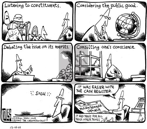 Tom Toles on Sunday December 14, 2003 Comic Strip