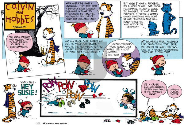 Calvin and Hobbes - Sunday February 19, 2012 Comic Strip