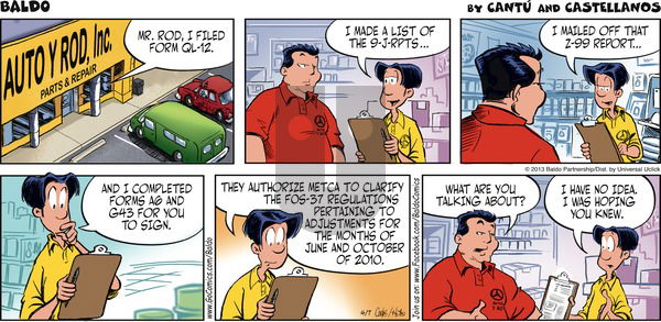 Baldo on Sunday April 7, 2013 Comic Strip