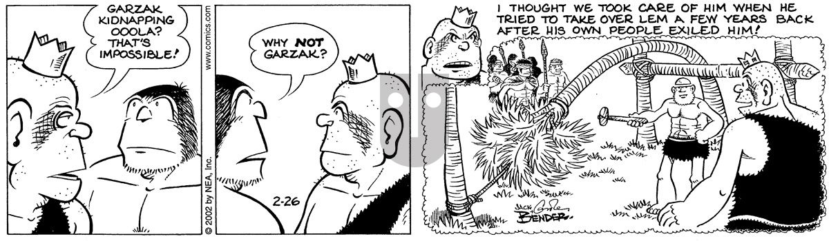 Alley Oop - Tuesday February 26, 2002 Comic Strip