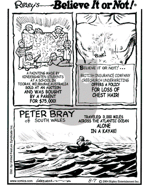 Ripley's Believe It or Not on Saturday August 7, 2004 Comic Strip