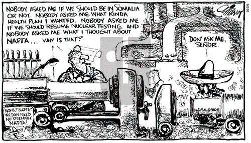 Pat Oliphant on Wednesday September 8, 1993 Comic Strip