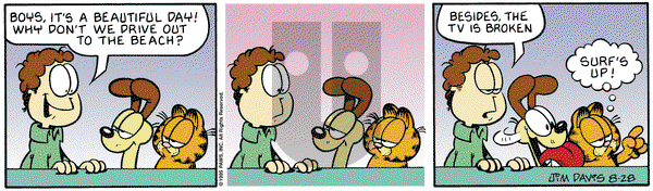 Garfield - Monday August 28, 1995 Comic Strip