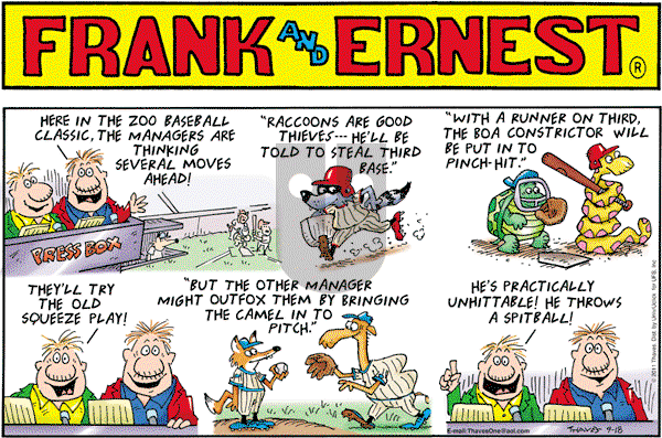 Frank and Ernest on Sunday September 18, 2011 Comic Strip