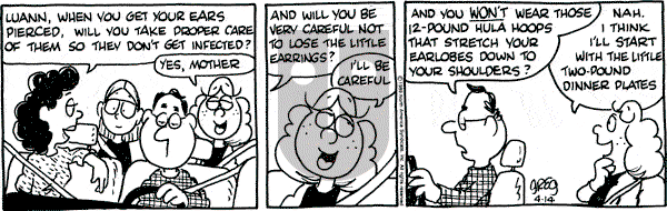 Luann on Friday April 14, 1989 Comic Strip