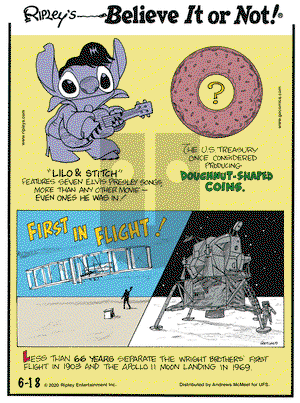 Ripley's Believe It or Not on Thursday June 18, 2020 Comic Strip