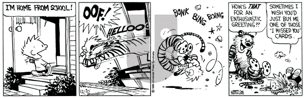 Calvin and Hobbes on Wednesday December 10, 1986 Comic Strip