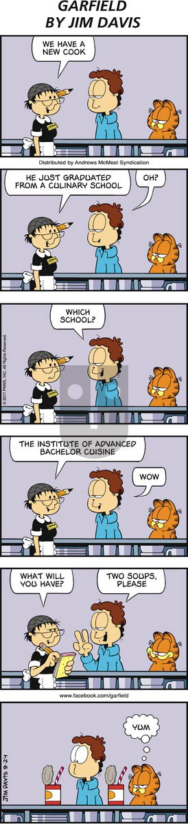 Garfield on Sunday September 24, 2017 Comic Strip