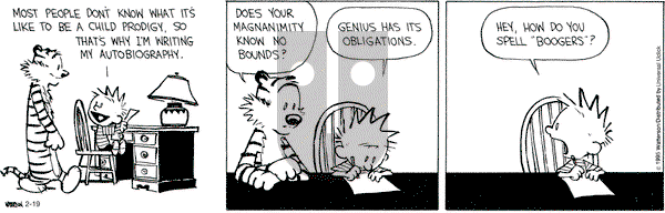 Calvin and Hobbes on Thursday February 19, 2015 Comic Strip