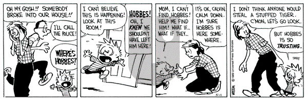 Calvin and Hobbes on Monday May 1, 1989 Comic Strip