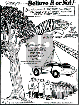 Ripley's Believe It or Not on Thursday September 17, 1998 Comic Strip