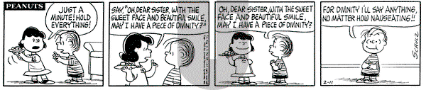 Peanuts - Monday February 11, 1963 Comic Strip