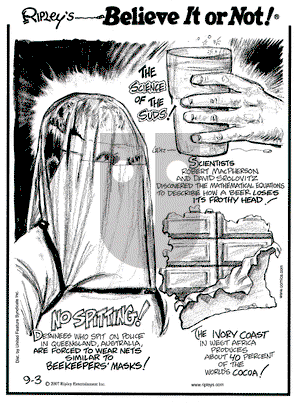 Ripley's Believe It or Not on Monday September 3, 2007 Comic Strip