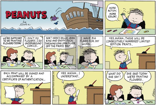 Peanuts on Saturday February 26, 2000 Comic Strip
