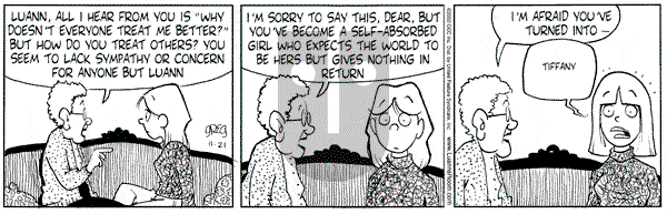 Luann on Thursday November 21, 2002 Comic Strip