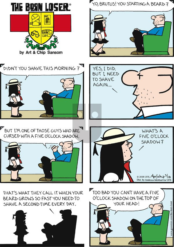 The Born Loser on Sunday March 18, 2018 Comic Strip
