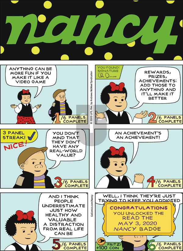 Nancy on Sunday May 3, 2020 Comic Strip
