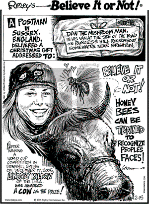 Ripley's Believe It or Not on Wednesday February 15, 2006 Comic Strip