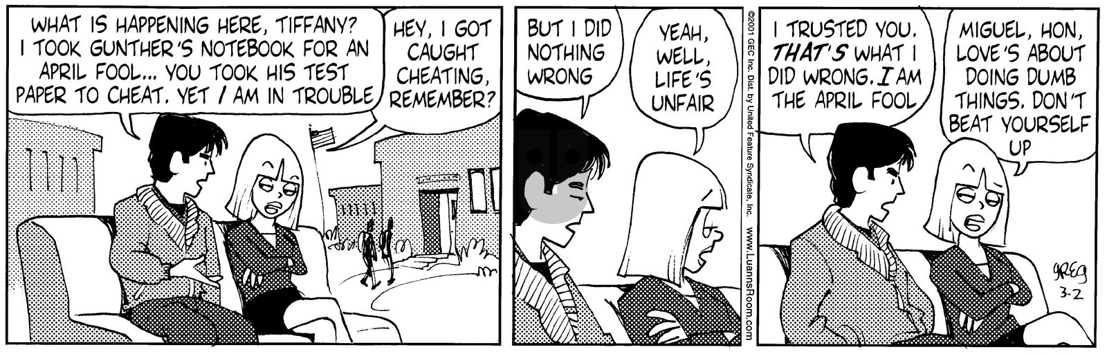 Luann - Friday March 2, 2001 Comic Strip