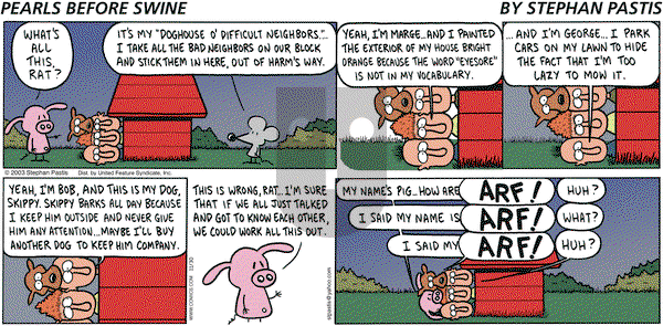 Pearls Before Swine on Sunday November 30, 2003 Comic Strip