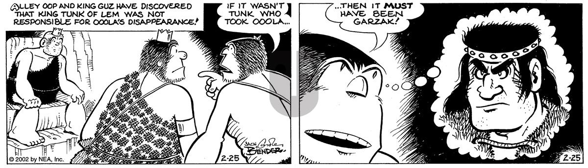 Alley Oop - Monday February 25, 2002 Comic Strip