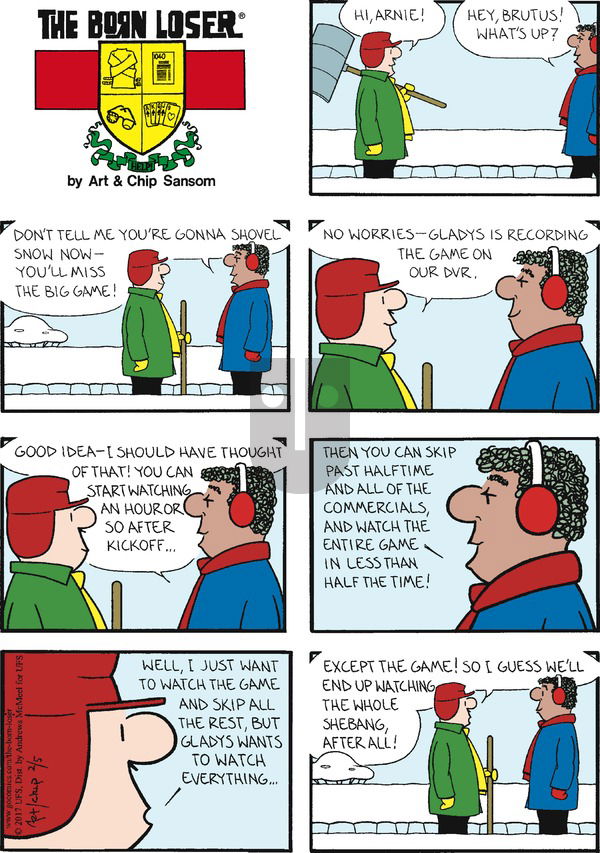 The Born Loser on Sunday February 5, 2017 Comic Strip