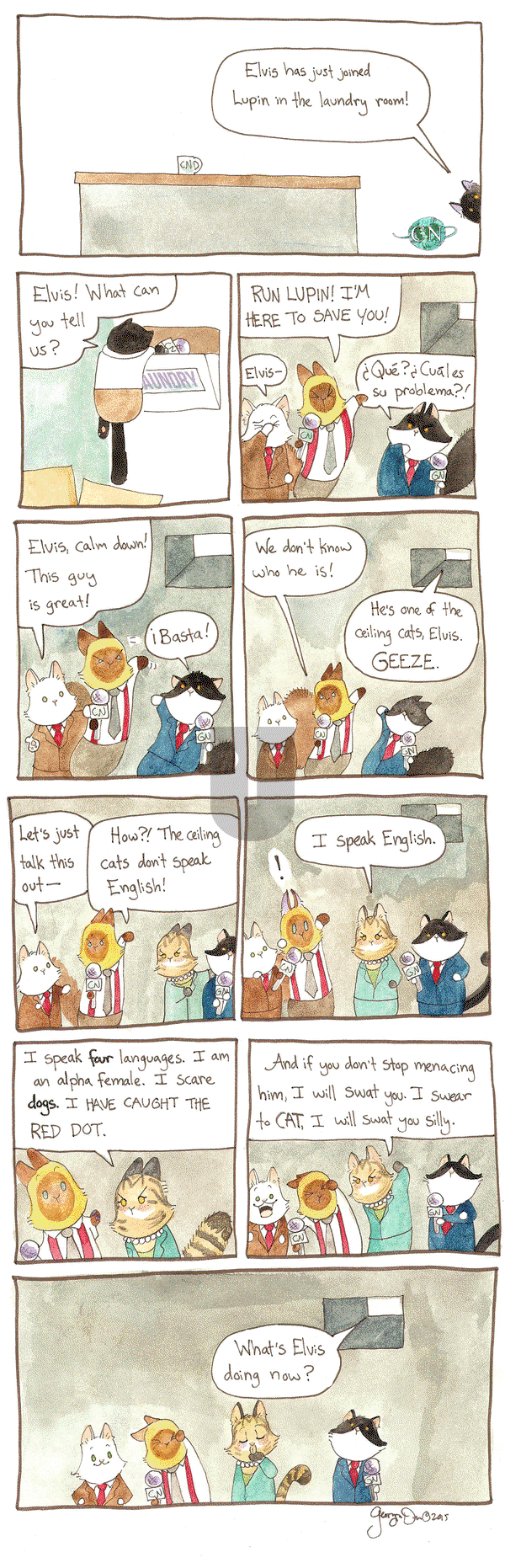 Breaking Cat News on Monday August 31, 2015 Comic Strip