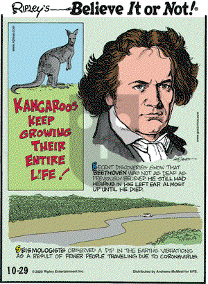 Ripley's Believe It or Not on Thursday October 29, 2020 Comic Strip